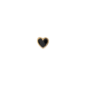 Petit love heart enamel single earring Stine A, black