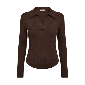 MMronika wool knit polo Mos Mosh, bracken