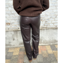 Boadep pants hw full length straight leg, brown