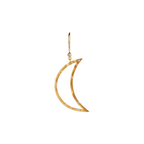 Big bella moon with stones single earring Stine A, gold