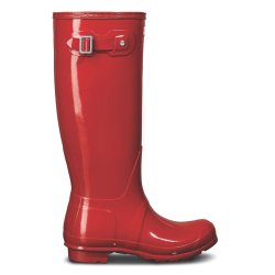 Womens original tall gloss boot Hunter, military red