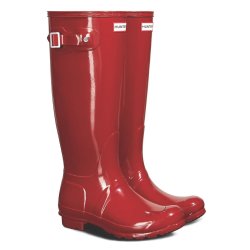 Womens original tall gloss boot Hunter, military red