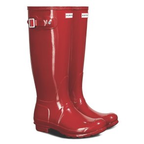 Womens original tall gloss boot Hunter, military red