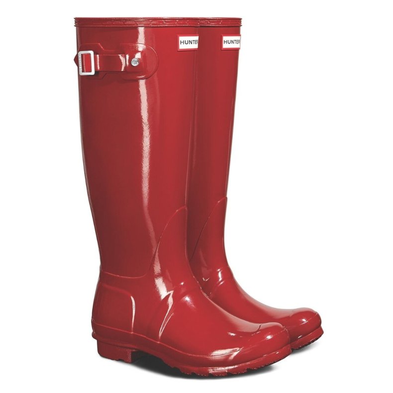Womens original tall gloss boot Hunter, military red