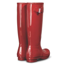 Womens original tall gloss boot Hunter, military red