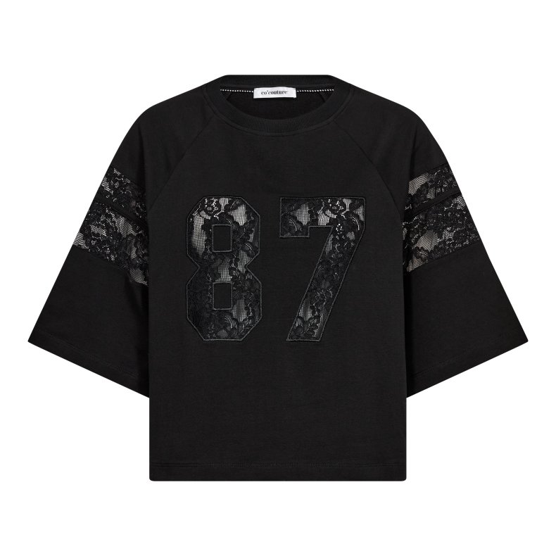 Ely 87 lace tee sweat Co'Couture, black