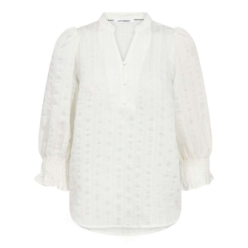 Saila stripe ss v-blouse Co'Couture, white
