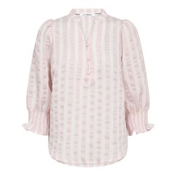 Saila stripe ss v-blouse Co'Couture, rosebloom