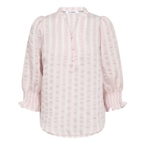 Saila stripe ss v-blouse Co'Couture, rosebloom