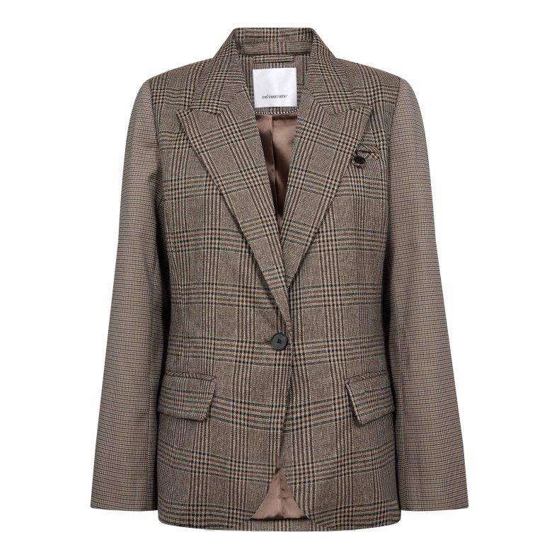 Veya check fitted blazer Co'Couture, brown