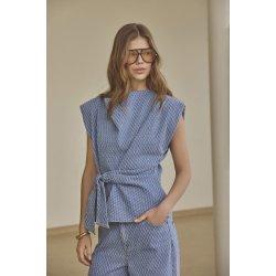 Anto denim pleat top Co'Couture, light denim