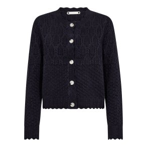 Row pointelle cardigan Co'Couture, navy