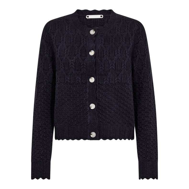 Row pointelle cardigan Co'Couture, navy