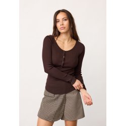 Claire grandad ls blouse Co'Couture, dark brown