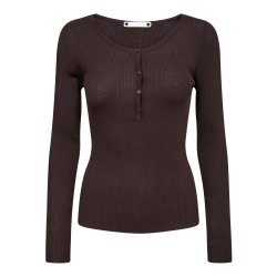 Claire grandad ls blouse Co'Couture, dark brown
