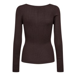 Claire grandad ls blouse Co'Couture, dark brown