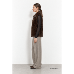 Ulle 2 waistcoat Levet� Room, coffee bean 