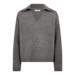 Roger ls polo knit Co'Couture, grey melange