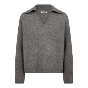 Roger ls polo knit Co'Couture, grey melange
