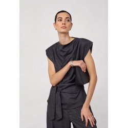 Elora check pleat top Co'Couture, dark grey
