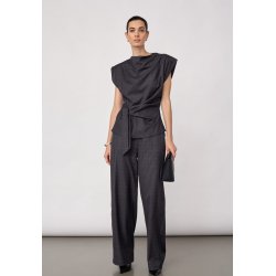 Elora check pleat top Co'Couture, dark grey