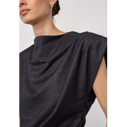 Elora check pleat top Co'Couture, dark grey