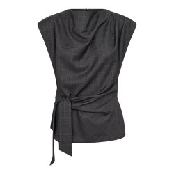 Elora check pleat top Co'Couture, dark grey