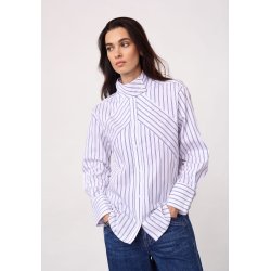 Somo stripe funnel neck shirt Co'Couture, white