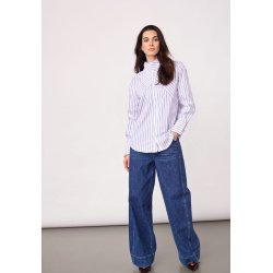 Somo stripe funnel neck shirt Co'Couture, white