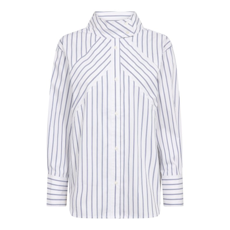 Somo stripe funnel neck shirt Co'Couture, white