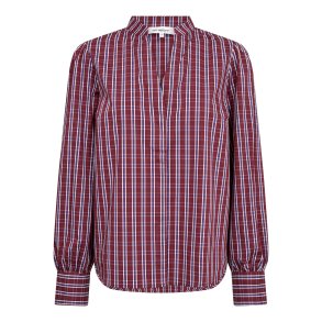 Renee check v-shirt Co'Couture, berry red