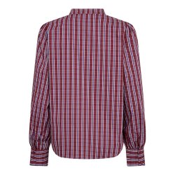 Renee check v-shirt Co'Couture, berry red