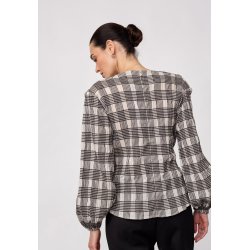 Chandler check tie blouse Co'Couture, bone