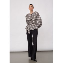 Chandler check tie blouse Co'Couture, bone