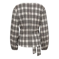 Chandler check tie blouse Co'Couture, bone