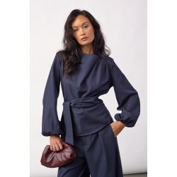 Luna tie blouse Co'Couture, navy