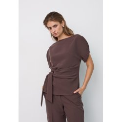 Acile pleat ss blouse Co'Couture, brown