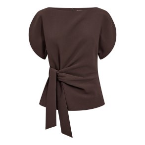 Acile pleat ss blouse Co'Couture, brown
