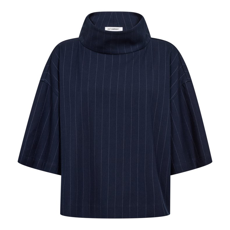 Gabie pin funnel neck blouse Co'Couture, navy
