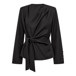 Luna pleat tie blouse Co'Couture, black