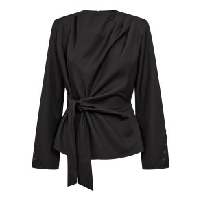 Luna pleat tie blouse Co'Couture, black