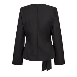 Luna pleat tie blouse Co'Couture, black