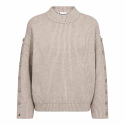 Row button sleeve knit Co'Couture, bone