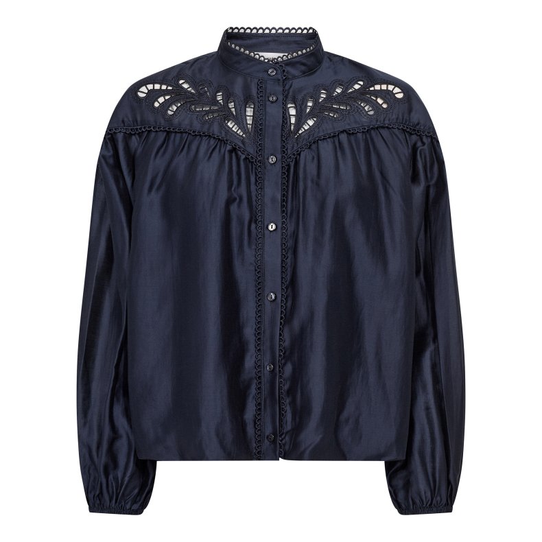 Melin balloon lace shirt Co'Couture, navy