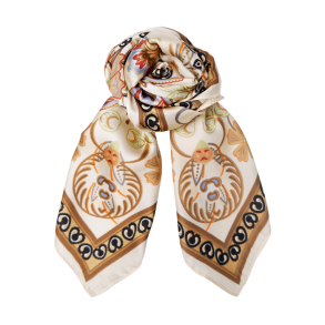Bctazoa mini scarf w. golden ring Black Colour, creme multi