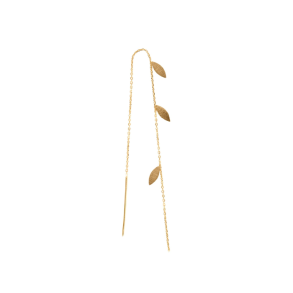Three leaves single earring piece, gold