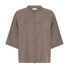 Abu Dhabi 3/4 short wool shirt Frau, walnut