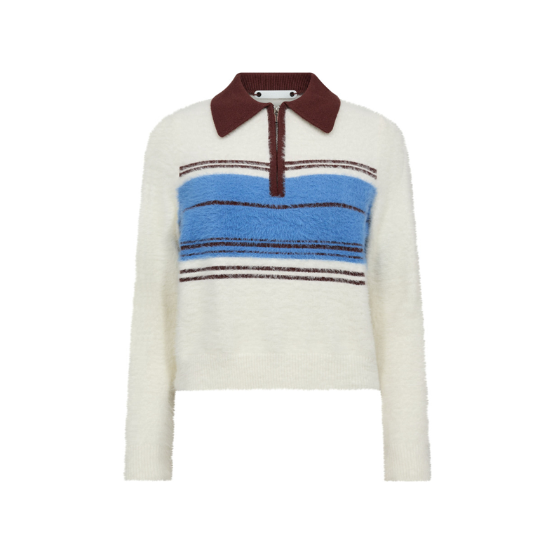 Tory stripe zip knit Co'Couture, off white