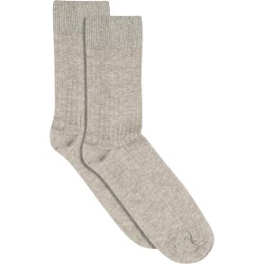 Erina wool rib socks MP Denmark, light brown melange