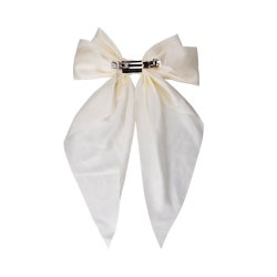 Renee satin bow barette Black Colour, off white